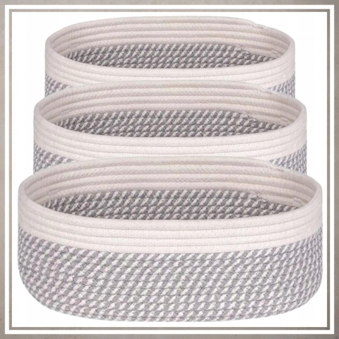 ORGANIZER BOHO ZESTAW 3 SZT PREMIUM koszyk kosmetyki zabawki łazienki kosz