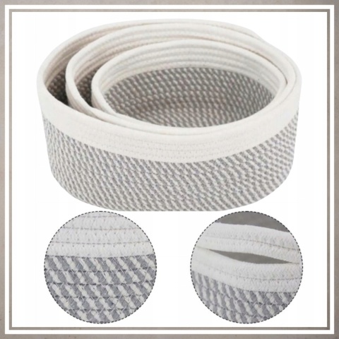 ORGANIZER BOHO ZESTAW 3 SZT PREMIUM koszyk kosmetyki zabawki łazienki kosz