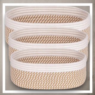 ORGANIZER BOHO ZESTAW 3 SZT PREMIUM koszyk kosmetyki zabawki łazienki kosz