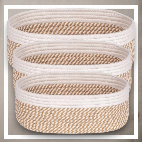 ORGANIZER BOHO ZESTAW 3 SZT PREMIUM koszyk kosmetyki zabawki łazienki kosz