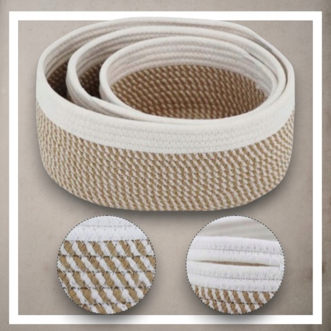 ORGANIZER BOHO ZESTAW 3 SZT PREMIUM koszyk kosmetyki zabawki łazienki kosz