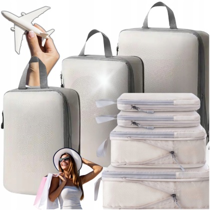 .ORGANIZER KOMPRESYJNY do pakowania walizki Podróżne Torby Zestaw 3 szt