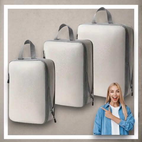 .ORGANIZER KOMPRESYJNY do pakowania walizki Podróżne Torby Zestaw 3 szt