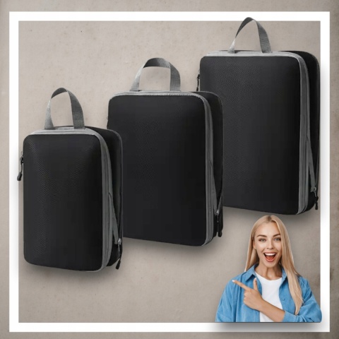 .ORGANIZER KOMPRESYJNY do pakowania walizki Podróżne Torby Zestaw 3 szt