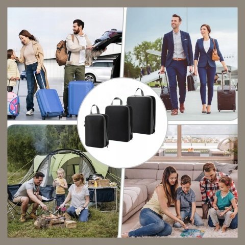 .ORGANIZER KOMPRESYJNY do pakowania walizki Podróżne Torby Zestaw 3 szt