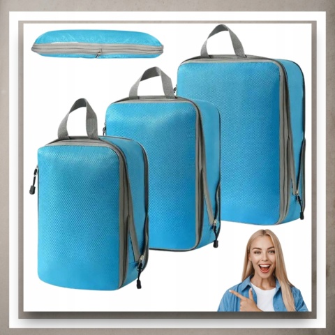 .ORGANIZER KOMPRESYJNY do pakowania walizki Podróżne Torby Zestaw 3 szt