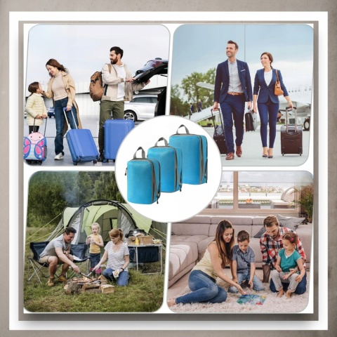 .ORGANIZER KOMPRESYJNY do pakowania walizki Podróżne Torby Zestaw 3 szt