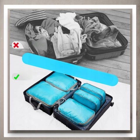 .ORGANIZER KOMPRESYJNY do pakowania walizki Podróżne Torby Zestaw 3 szt