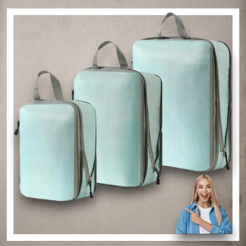 .ORGANIZER KOMPRESYJNY do pakowania walizki Podróżne Torby Zestaw 3 szt