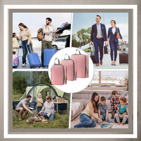 .ORGANIZER KOMPRESYJNY do pakowania walizki Podróżne Torby Zestaw 3 szt