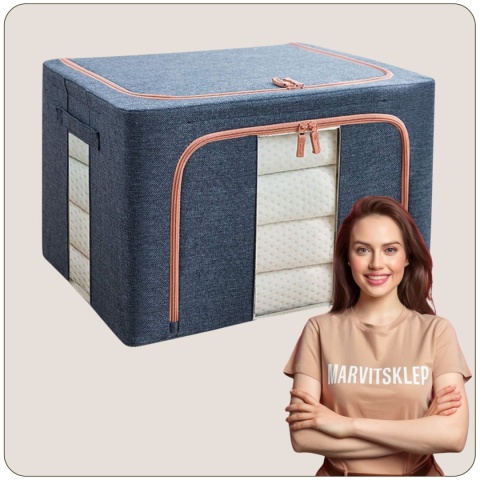 Organizer Pojemnik ze stelażem 50x40x33 cm 66L Kolor Granatowy