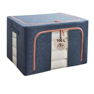 Organizer Pojemnik ze stelażem 60x42x40 cm 100L Kolor Granatowy