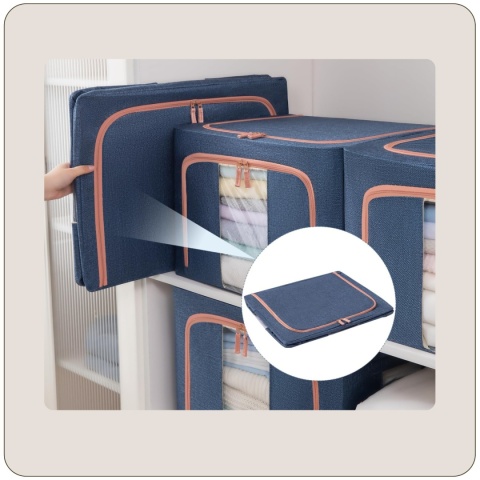 Organizer Pojemnik ze stelażem 40x30x20 cm 24L Kolor Granatowy