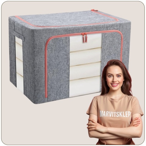 Organizer Pojemnik ze stelażem 40x30x20 cm 24L Kolor Szary