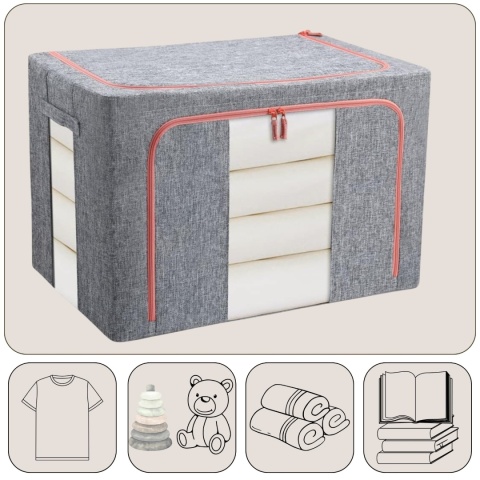 Organizer Pojemnik ze stelażem 40x30x20 cm 24L Kolor Szary