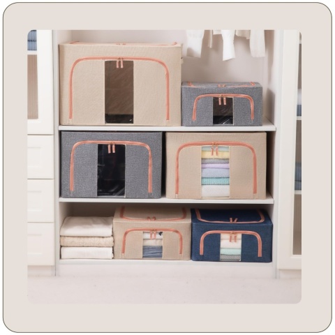 Organizer Pojemnik ze stelażem 40x30x20 cm 24L Kolor Szary