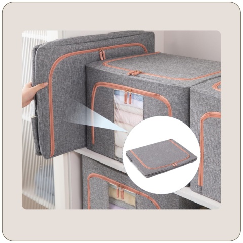 Organizer Pojemnik ze stelażem 50x40x33 cm 66L Kolor Szary