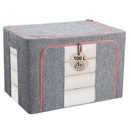 Organizer Pojemnik ze stelażem 60x42x40 cm 100L Kolor Szary