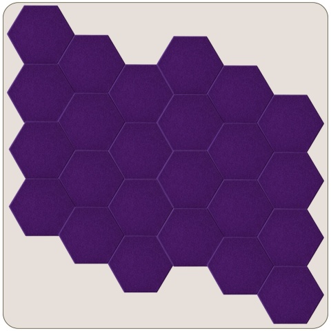 Panel ścienny dekoracyjny samoprzylepny filcowy Kolor Ciemny Fioletowy