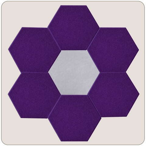 Panel ścienny dekoracyjny samoprzylepny filcowy Kolor Ciemny Fioletowy