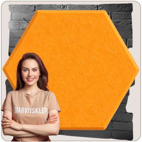 Panel ścienny dekoracyjny samoprzylepny filcowy Kolor Pomarańczowy