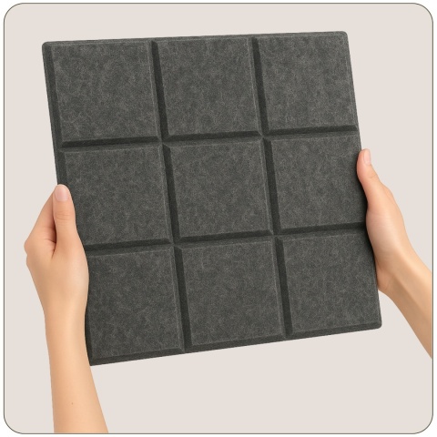 Panel ścienny dekoracyjny samoprzylepny filcowy Kolor Ciemny Szary