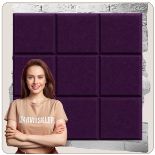 Panel ścienny dekoracyjny samoprzylepny filcowy Kolor Ciemny Fioletowy