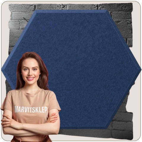 Panel ścienny dekoracyjny samoprzylepny filcowy Kolor Ciemny Niebieski