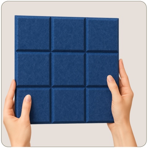 Panel ścienny dekoracyjny samoprzylepny filcowy Kolor Ciemny Niebieski