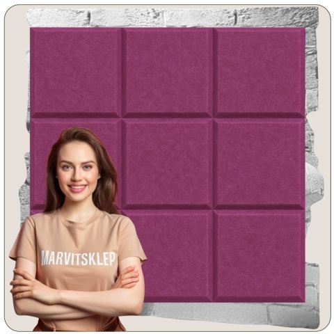 Panel ścienny dekoracyjny samoprzylepny filcowy Kolor Jasny Fioletowy Wrzosowy