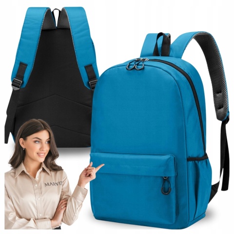 Plecak miejski młodzieżowy na codzień kolor jasny niebieski