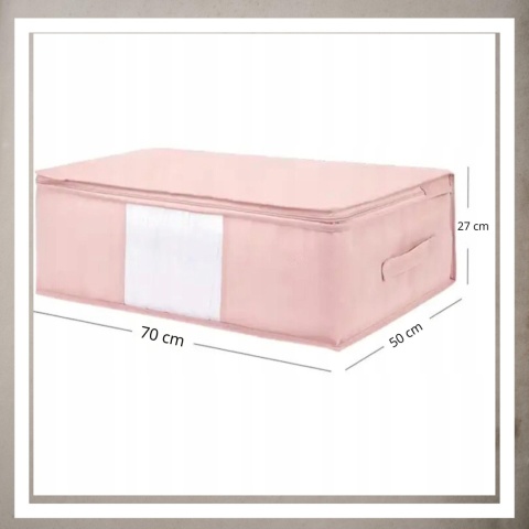 Pokrowiec na pościel pod łóżko pojemnik na ubrania torba miękki różowy L