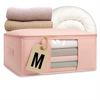 Pokrowiec na pościel pod łóżko pojemnik na ubrania torba miękki różowy M