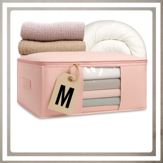 Pokrowiec na pościel pod łóżko pojemnik na ubrania torba miękki różowy M