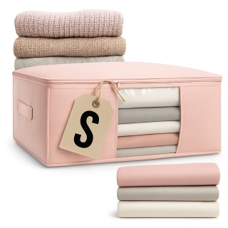 Pokrowiec na pościel pod łóżko pojemnik na ubrania torba miękki różowy S