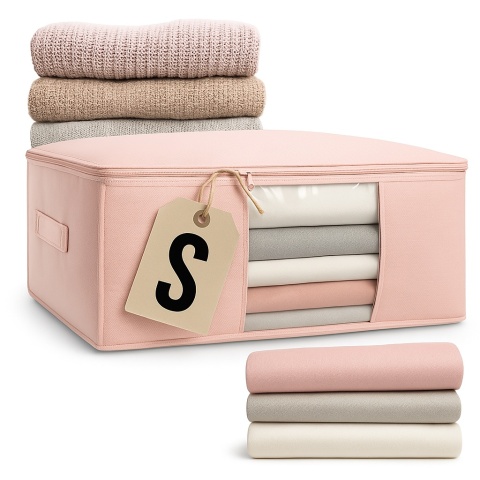 Pokrowiec na pościel pod łóżko pojemnik na ubrania torba miękki różowy S