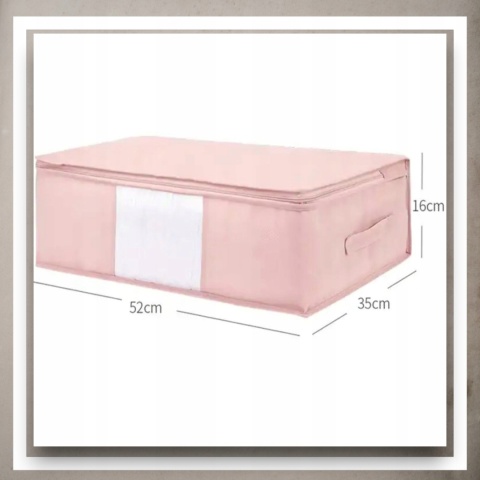 Pokrowiec na pościel pod łóżko pojemnik na ubrania torba miękki różowy S