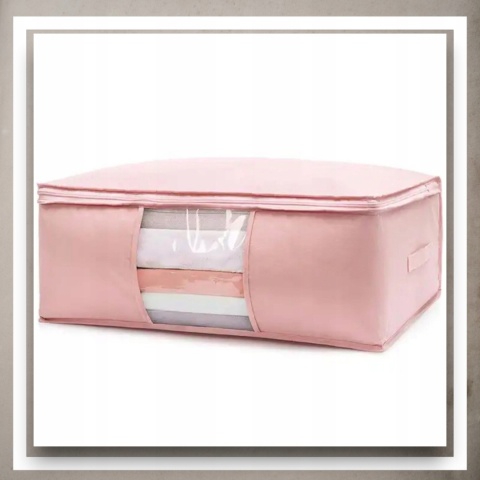 Pokrowiec na pościel pod łóżko pojemnik na ubrania torba miękki różowy S