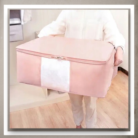 Pokrowiec na pościel pod łóżko pojemnik na ubrania torba miękki różowy S