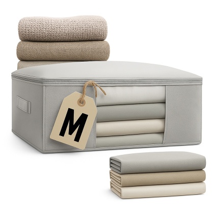 Pokrowiec na pościel pod łóżko pojemnik na ubrania torba miękki szary M