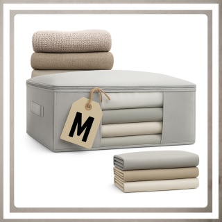 Pokrowiec na pościel pod łóżko pojemnik na ubrania torba miękki szary M