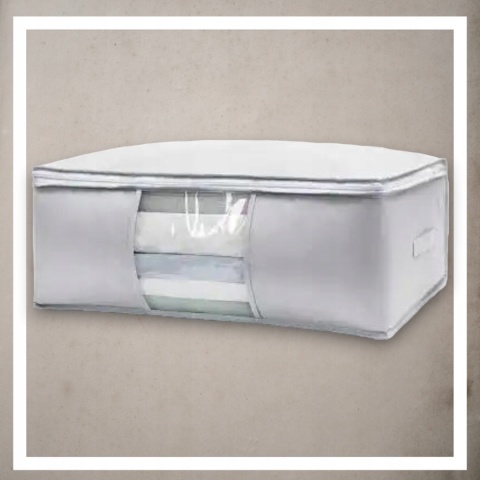 Pokrowiec na pościel pod łóżko pojemnik na ubrania torba miękki szary M