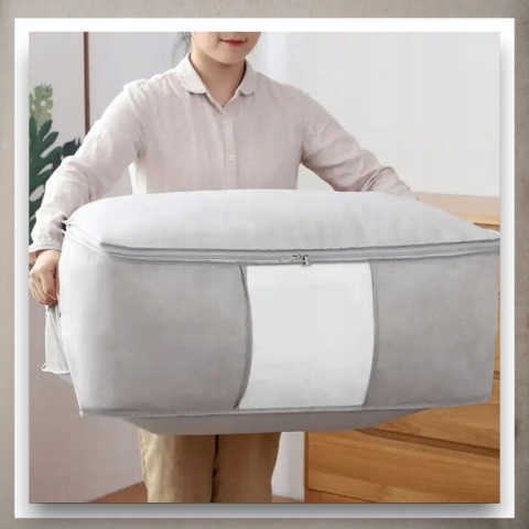 Pokrowiec na pościel pod łóżko pojemnik na ubrania torba miękki szary M