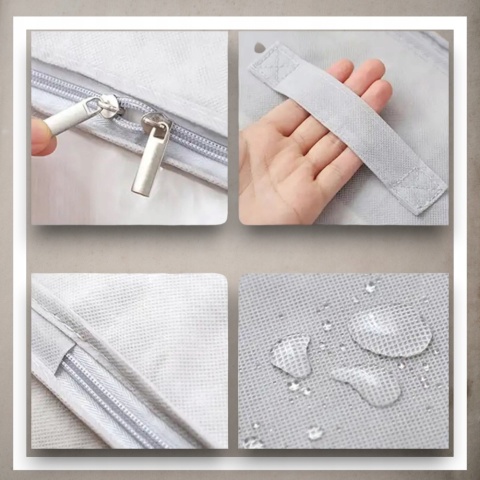 Pokrowiec na pościel pod łóżko pojemnik na ubrania torba miękki szary S