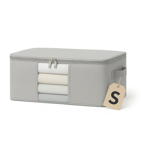 Pokrowiec na pościel pod łóżko pojemnik na ubrania torba miękki szary S