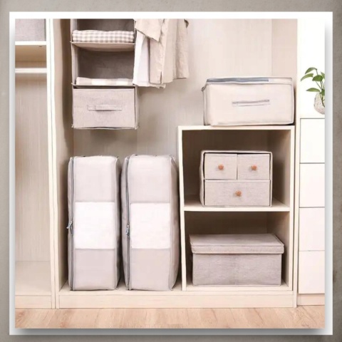 Pokrowiec na pościel pod łóżko pojemnik na ubrania torba szary XL