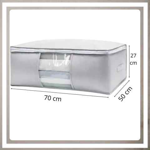 Pokrowiec na pościel pod łóżko pojemnik na ubrania torba szary XL