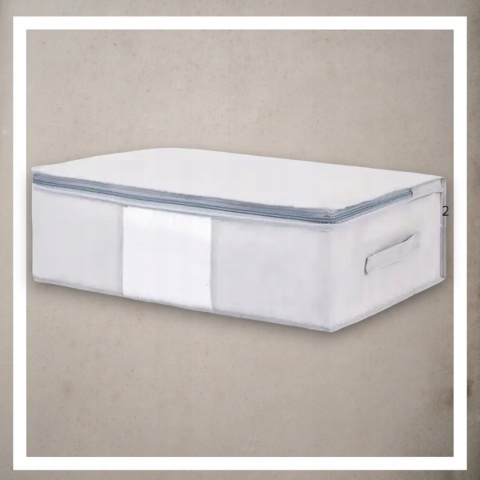 Pokrowiec na pościel pod łóżko pojemnik na ubrania torba szary XL