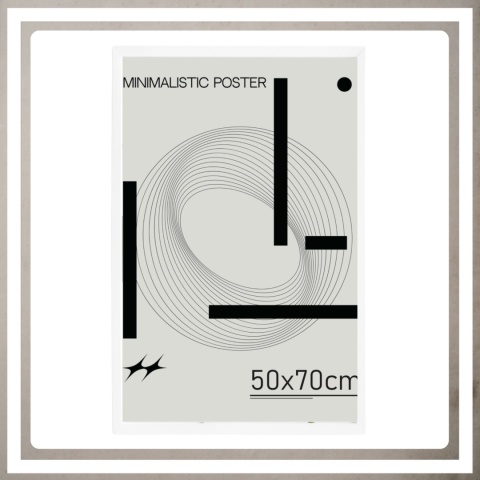 Ramka 50x70 na zdjęcia puzzle plakat biała duża rama mdf z pleksi