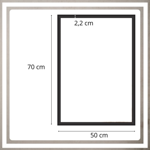 Ramka 50x70 na zdjęcia puzzle plakat czarna duża rama mdf z pleksi